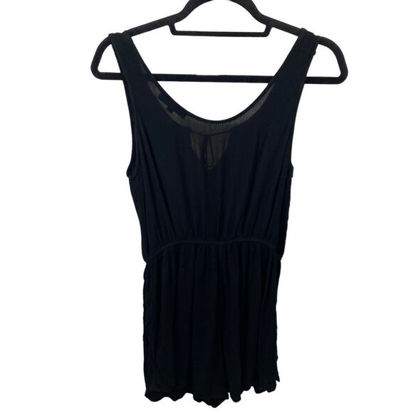 Ladies BE COOL Brand Black Crepe Crochet Detail Romper Size Large - Picture 4 of 11